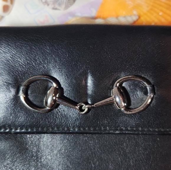 Gucci Palladium Horsebit Black Wallet - Picture 8 of 8